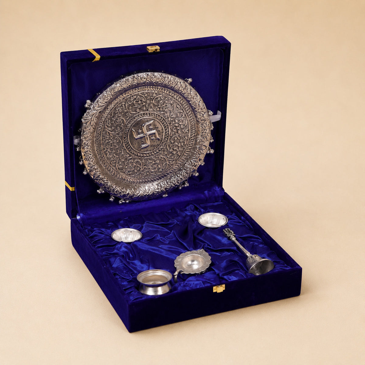 German Silver Puja Thali
