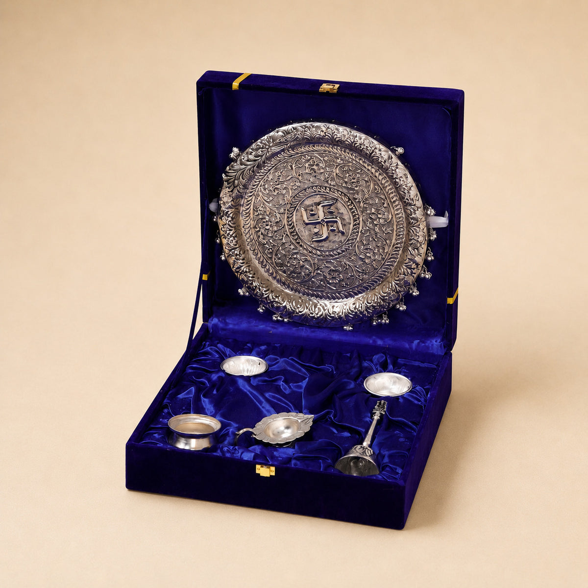 German Silver Puja Thali Main image