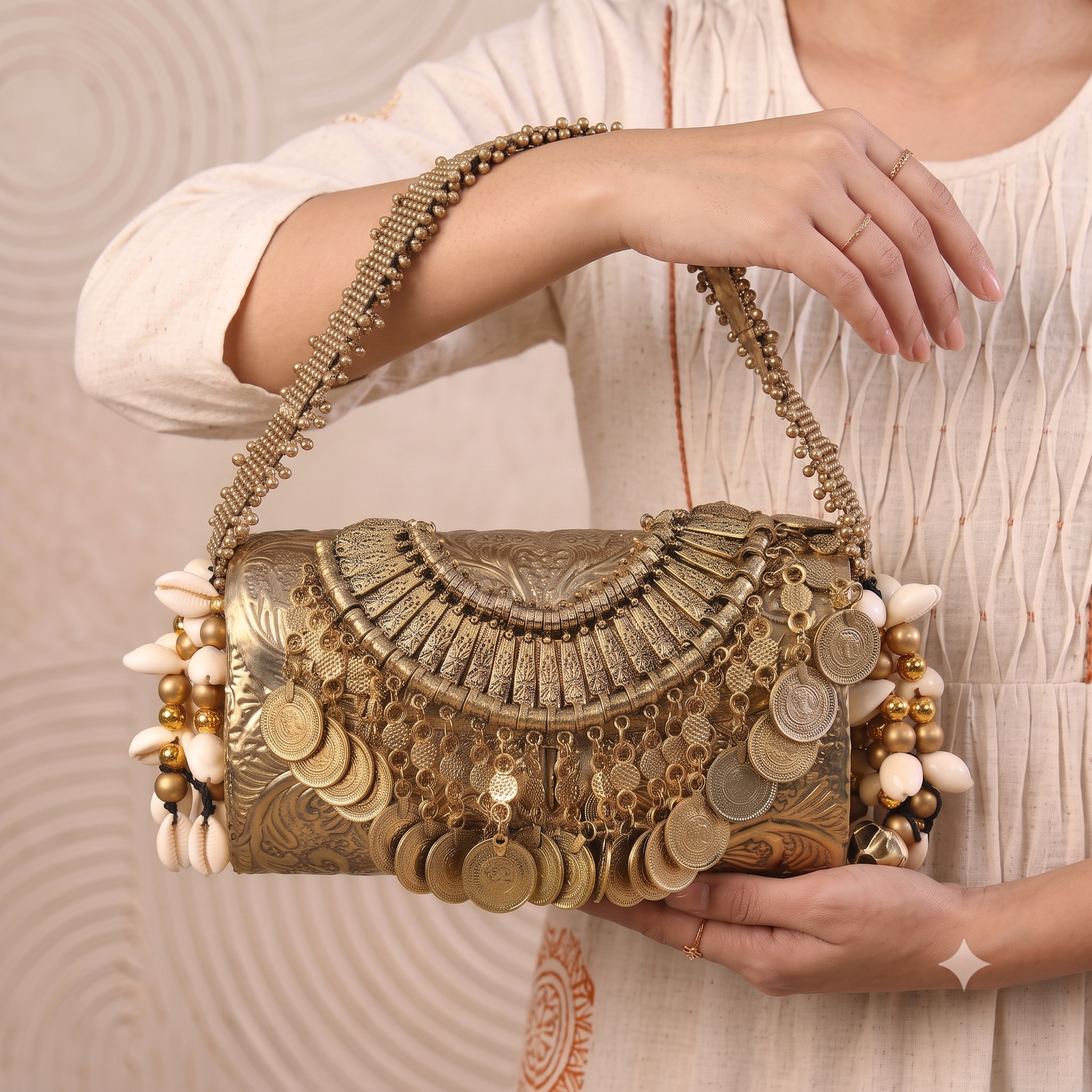 Oxidized golden brass Clutch Secondary image
