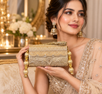 Zardosi Golden Brass Clutch